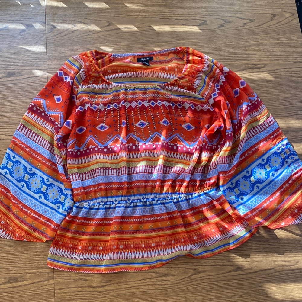 Orange Bohemian Blouse